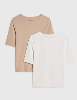 2 Pack Cotton Rich Fitted Tops