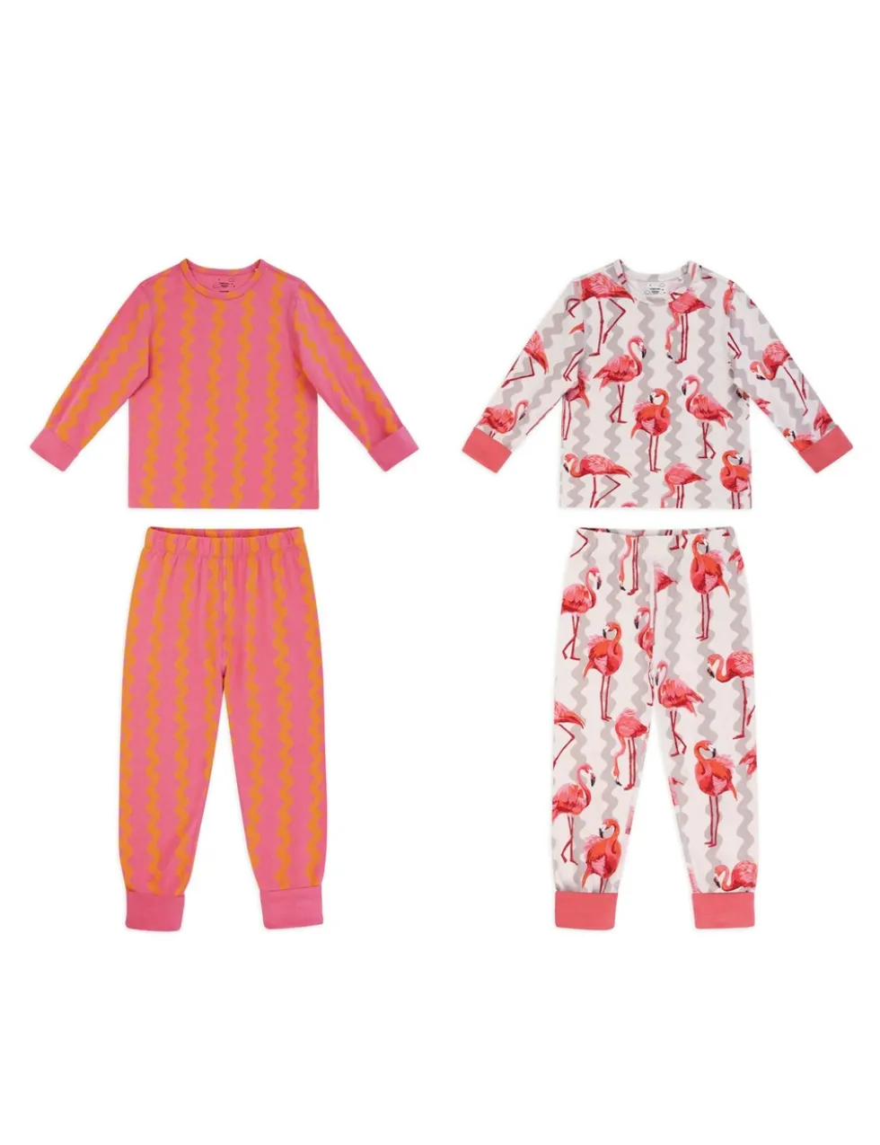 2 Pack Cotton Rich Flamingo Pyjama Sets (1-12 Yrs)