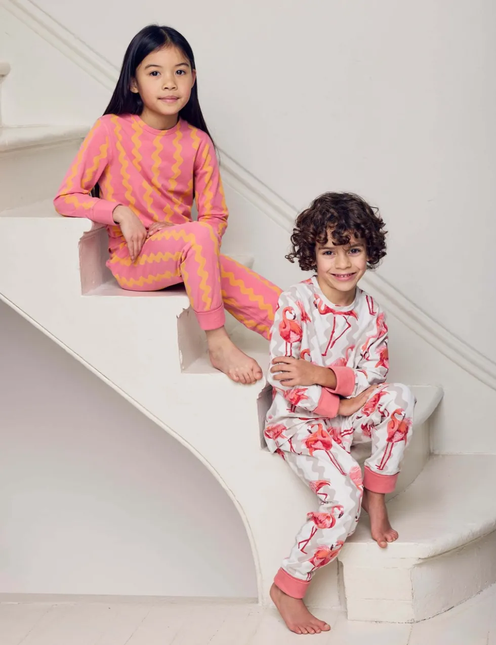 2 Pack Cotton Rich Flamingo Pyjama Sets (1-12 Yrs)