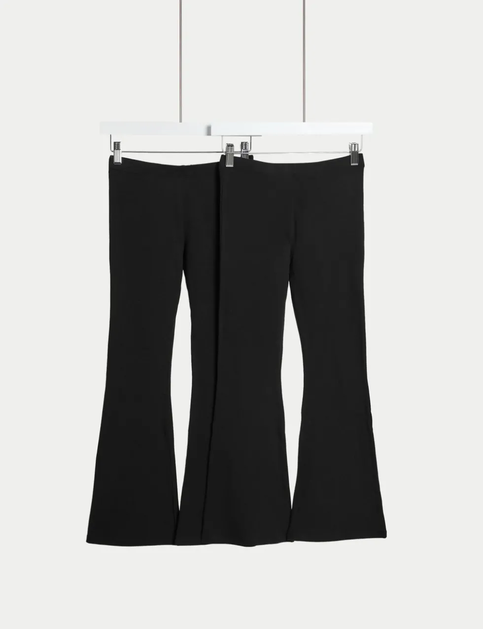 2 Pack Cotton Rich Flared Leggings (6-16 Yrs)
