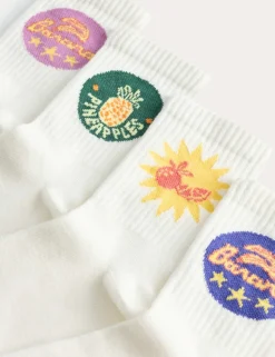 4 Pack Cotton Rich Fruit Socks (6 Small - 7 Large)