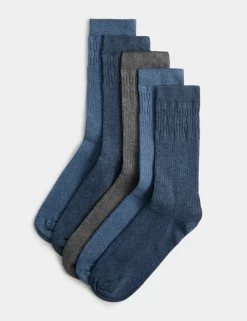 5 Pack Cotton Rich Gentle Grip Socks