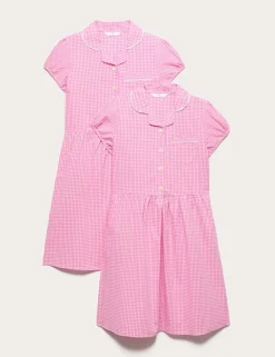 2 Pack Cotton Rich Gingham Dresses (2-14 Yrs)
