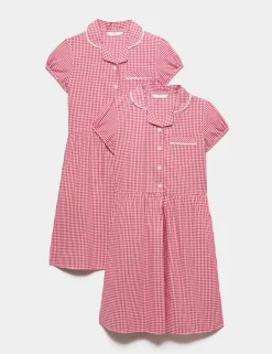 2 Pack Cotton Rich Gingham Dresses (2-14 Yrs)