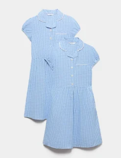 2 Pack Cotton Rich Gingham Dresses (2-14 Yrs)