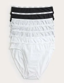 7 Pack Cotton Rich High Leg Knickers