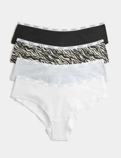 4 Pack Cotton Rich Hipster Knickers