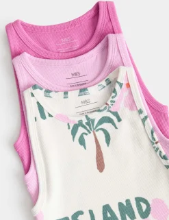 3 Pack Cotton Rich Island Life Vest Tops (2-8 Yrs)