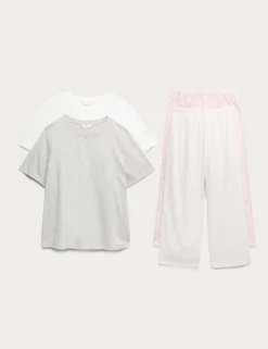 2 Pack Cotton Rich Jersey Printed Pyjama Sets