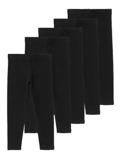5 Pack Cotton Rich Leggings (2-8 Yrs)