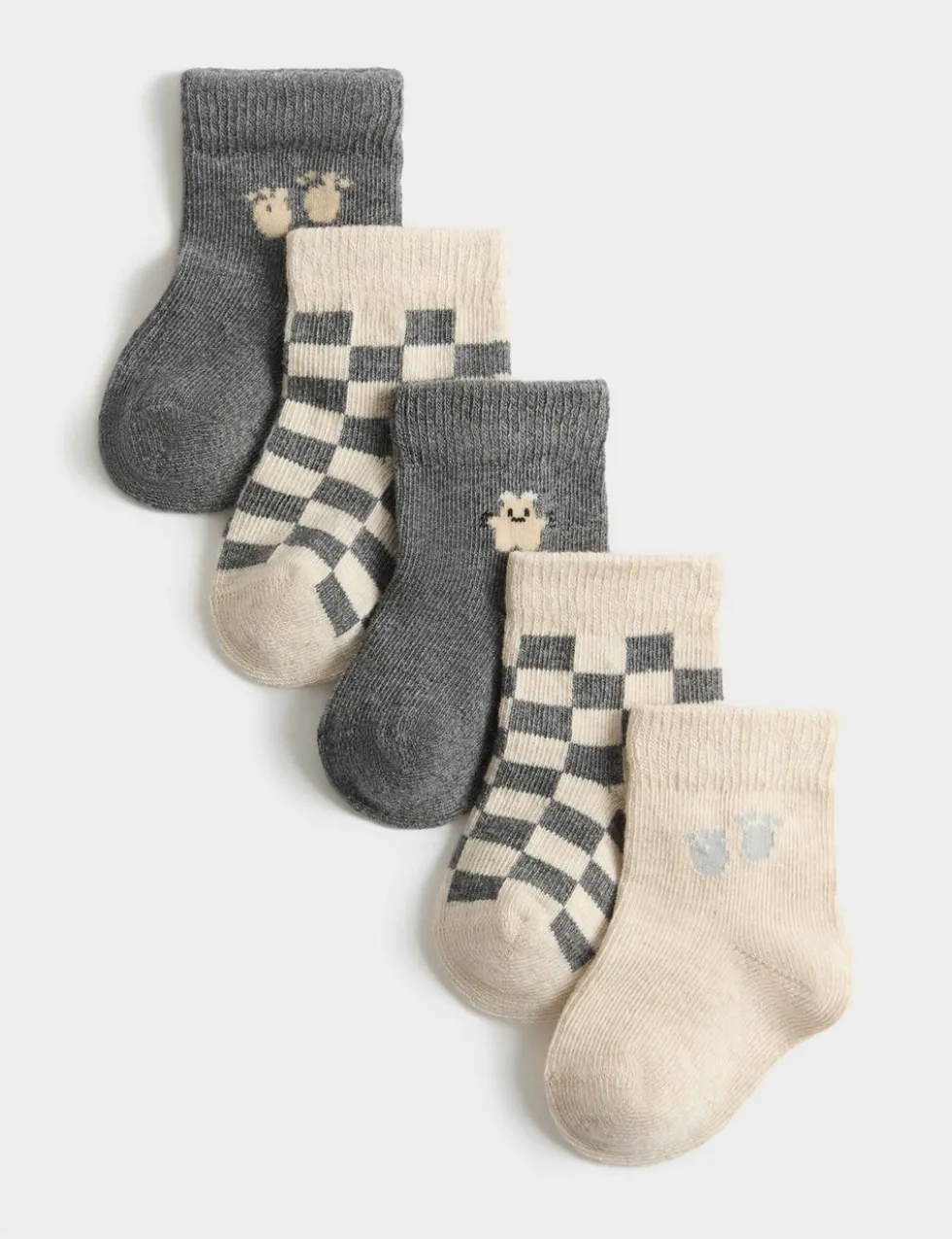 5 Pack Cotton Rich Little Monster Baby Socks
