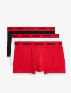 3 Pack Cotton Rich Logo Waistband Trunks