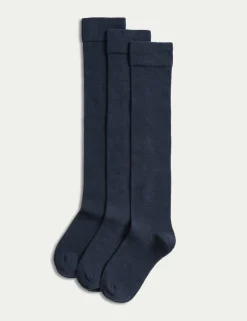 3 Pack Cotton Rich Over the Knee Socks