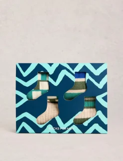 4 Pack Cotton Rich Patterned Ankle Socks