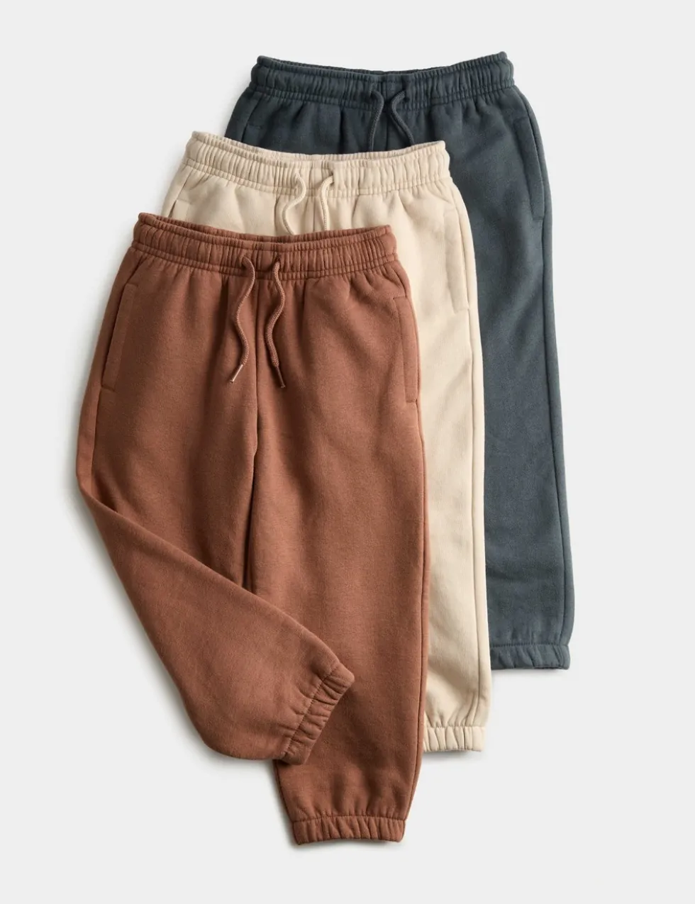3 Pack Cotton Rich Plain Joggers (2-8 Yrs)