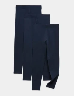 3 Pack Cotton Rich Plain Leggings (6-16 Yrs)