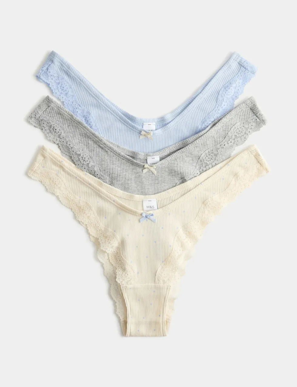 3 Pack Cotton Rich Rib Miami Knickers