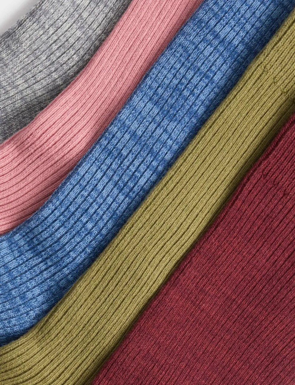 5 Pack Cotton Rich Ribbed Socks