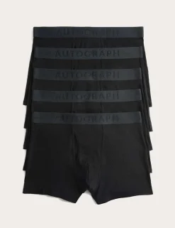 5 Pack Cotton Rich Ribbed Stretch Trunks
