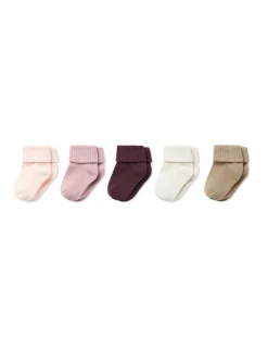 5 Pack Cotton Rich Ribbed Baby Socks (0-2 Yrs)