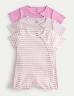 3 Pack Cotton Rich Rompers (7lbs-3 Yrs)