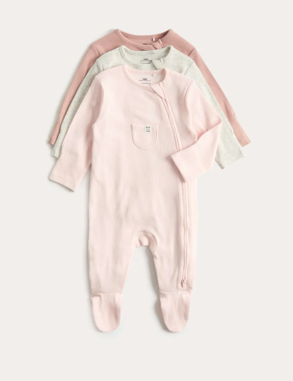 3 Pack Cotton Rich Sleepsuits (6½lbs-3 Yrs)