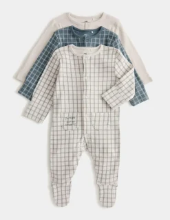 3 Pack Cotton Rich Sleepsuits (0-3 Yrs)