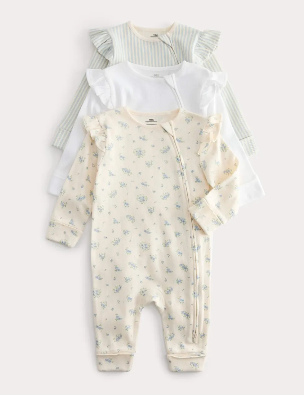 3 Pack Cotton Rich Sleepsuits (6½lbs-3 Yrs)
