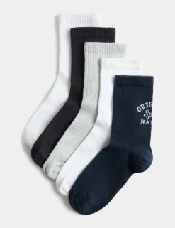 5 Pack Cotton Rich Socks (6 Small - 7 Large)