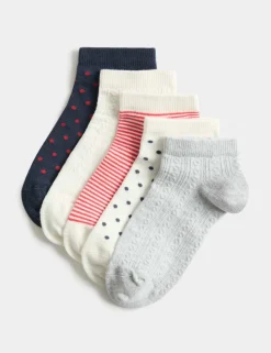 5 Pack Cotton Rich Striped Trainer Liners™