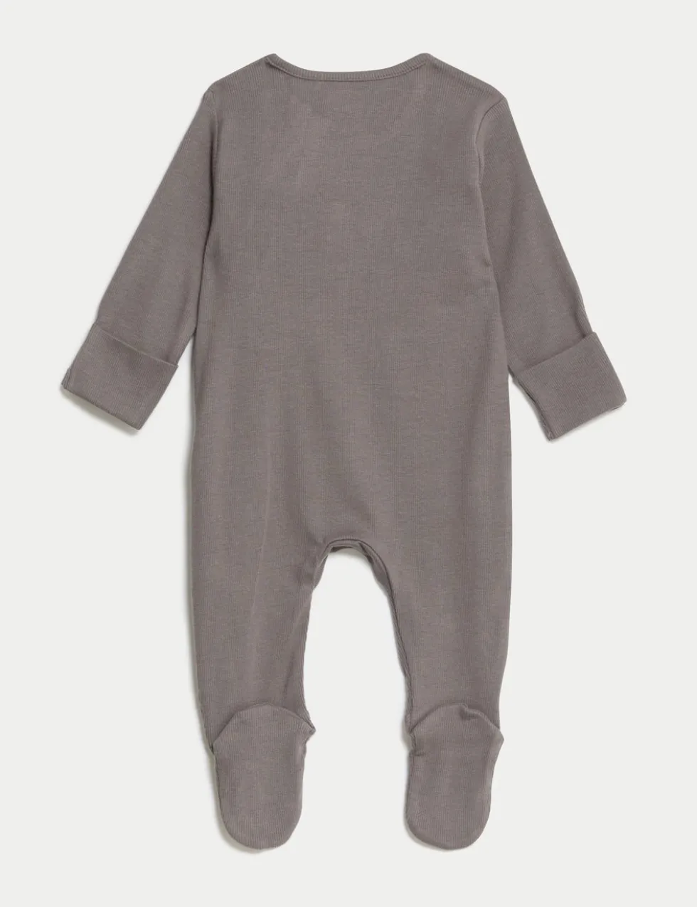 3 Pack Cotton Rich Striped & Plain Sleepsuits (0-3 Yrs)