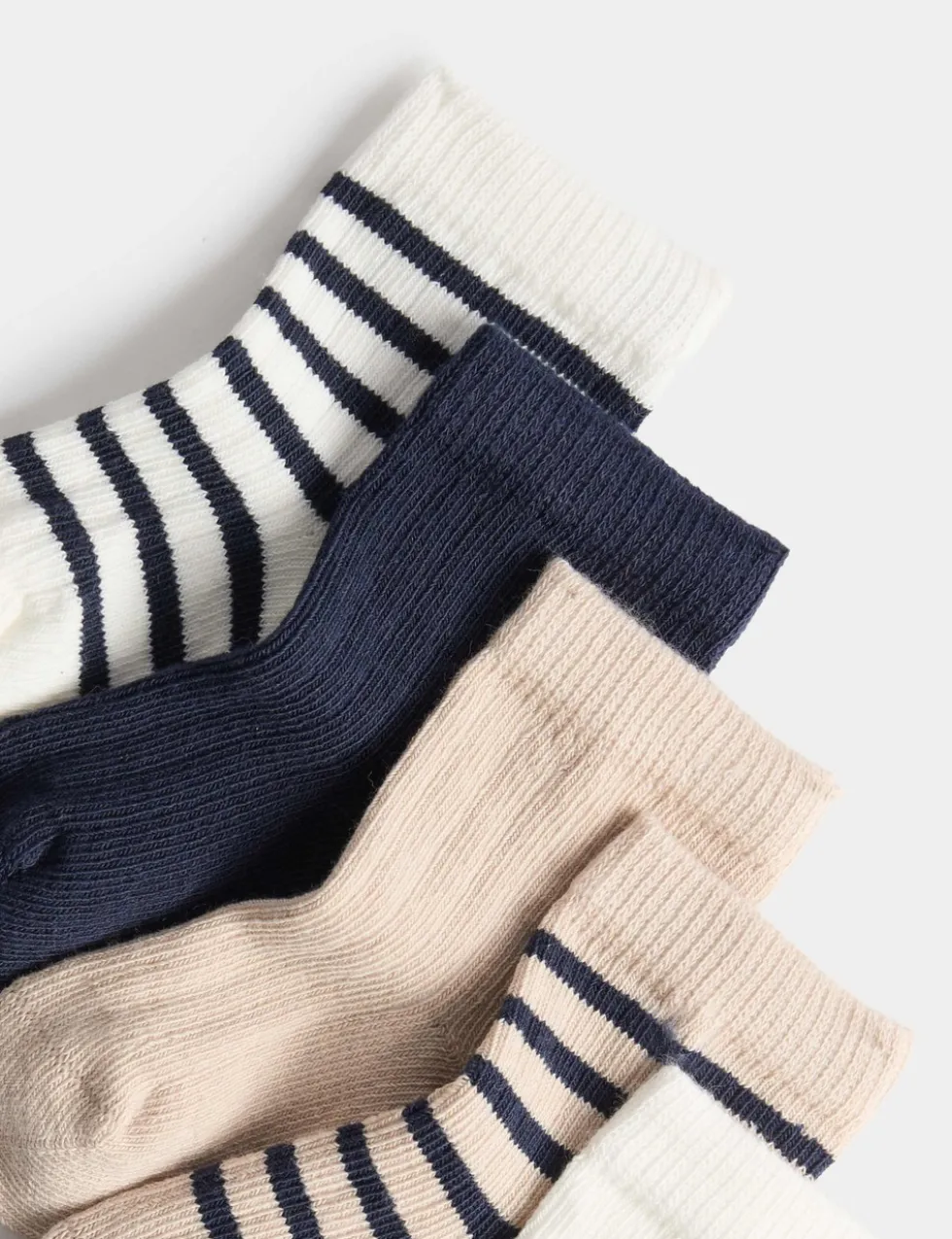 5 Pack Cotton Rich Striped Baby Socks (0-24 Mths)