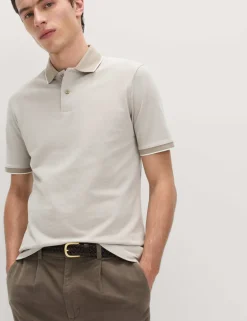 2 Pack Cotton Rich Tipped Polo Shirts