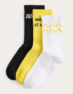 3 Pack Cotton Rich YoungMinds Ribbed Socks