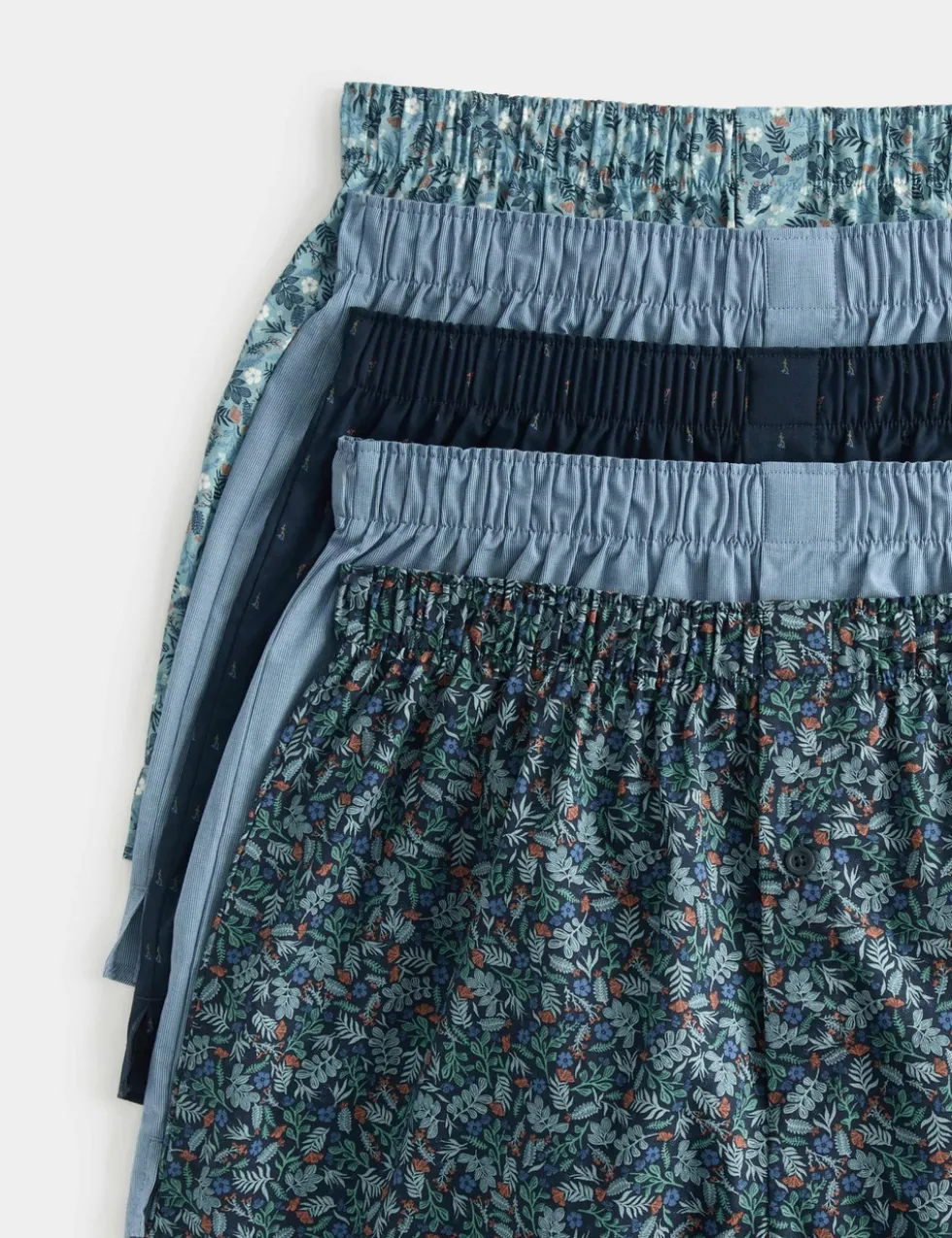 5 Pack Cotton StayNew™ Floral Woven Boxers