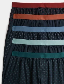 5 Pack Cotton Stretch Geometric Boxers