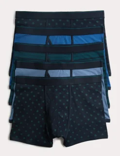 5 Pack Cotton Stretch Geometric Trunks