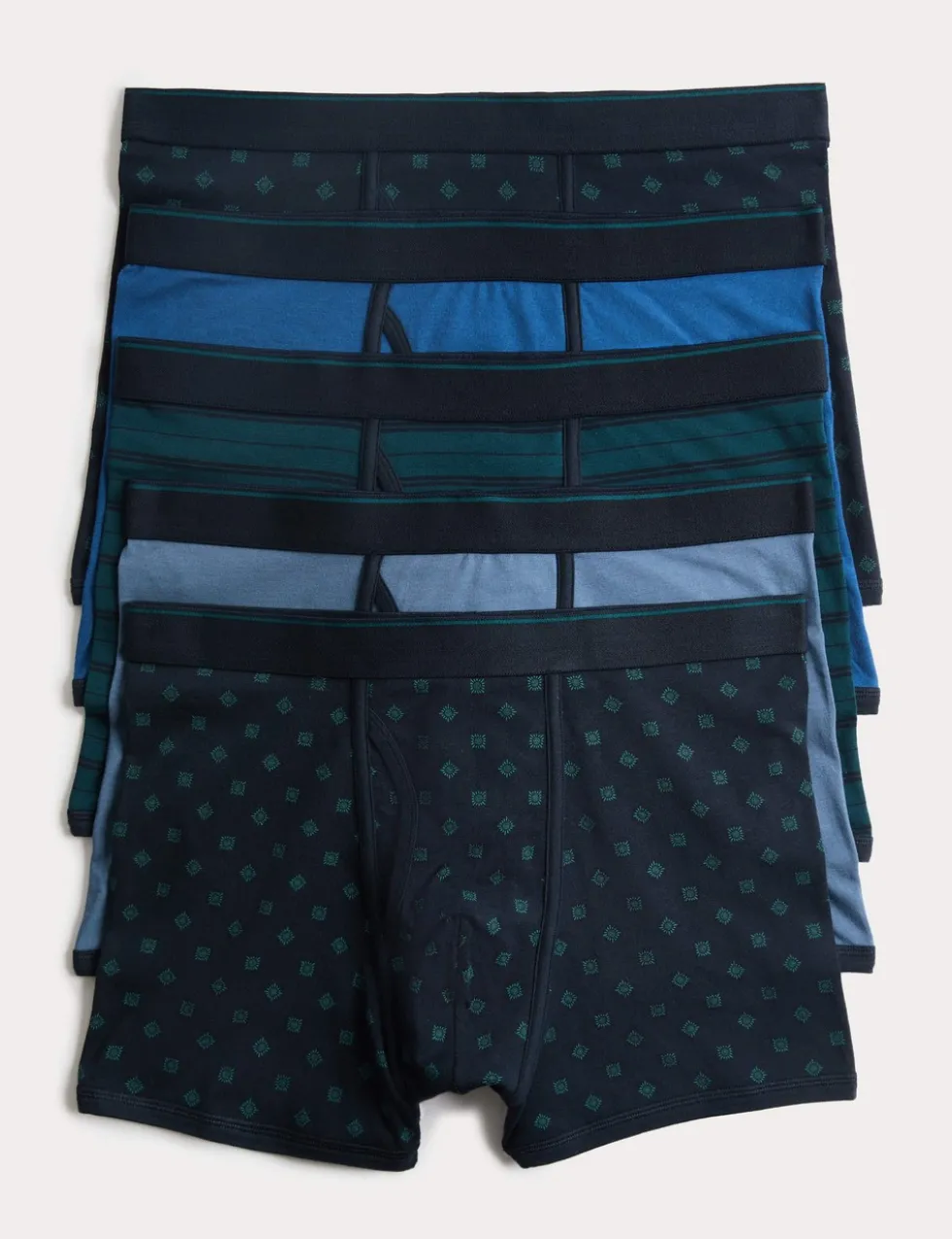 5 Pack Cotton Stretch Geometric Trunks