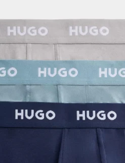 3 Pack Cotton Stretch Logo Waistband Trunks