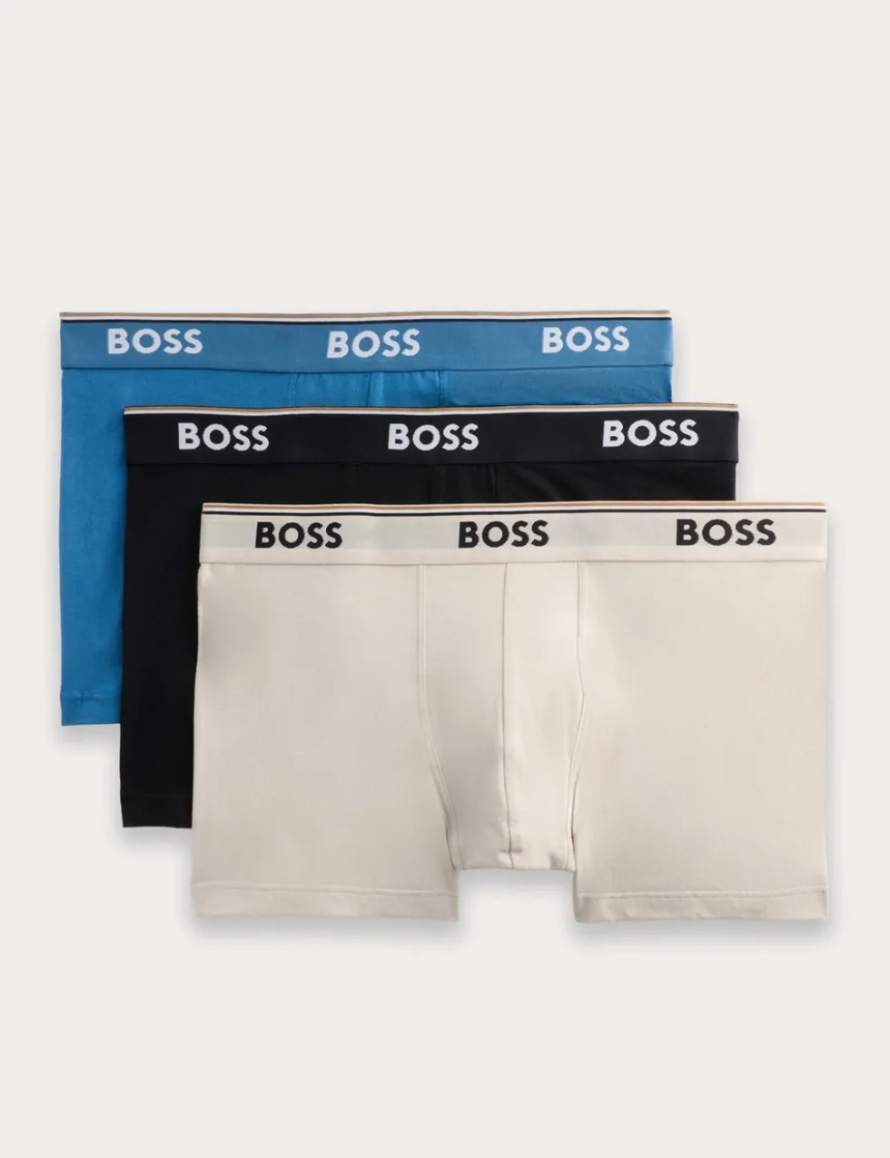 3 Pack Cotton Stretch Logo Waistband Trunks