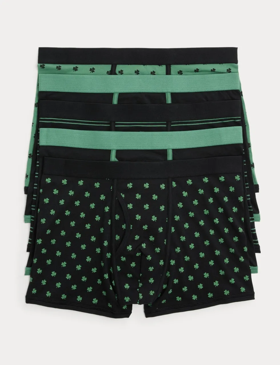 5 Pack Cotton Stretch St Patrick's day Trunks