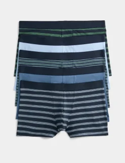 5 Pack Cotton Stretch Striped Hipsters