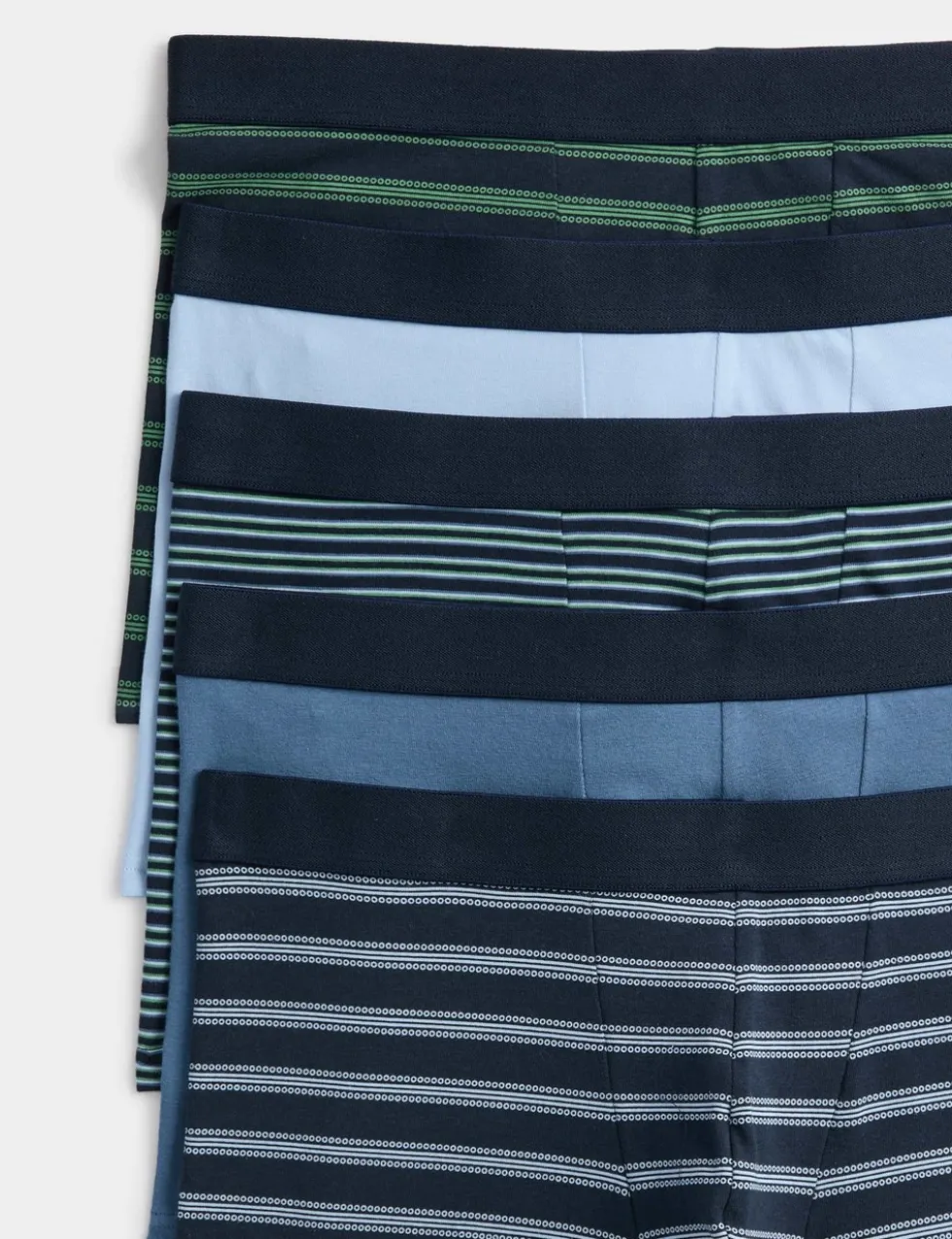 5 Pack Cotton Stretch Striped Hipsters