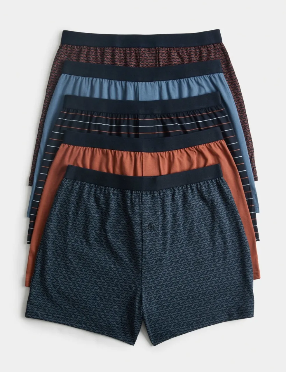5 Pack Cotton Stretch Striped Boxers