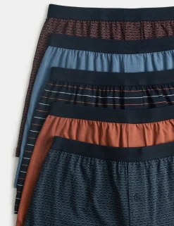 5 Pack Cotton Stretch Striped Boxers
