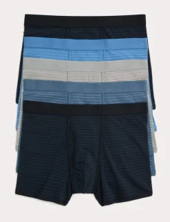 5 Pack Cotton Stretch Striped Trunks