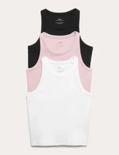 3 Pack Cotton with Stretch Vests (6-16 Yrs)