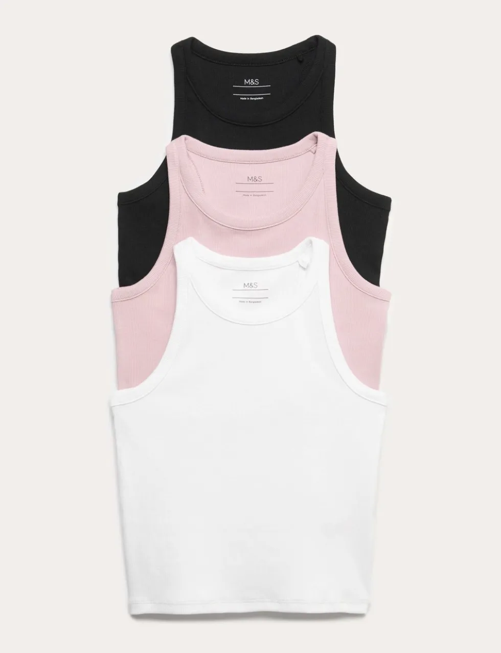 3 Pack Cotton with Stretch Vests (6-16 Yrs)