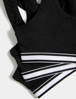 3 Pack Cotton with Stretch Racer Back Crop Tops (6-16 Yrs)