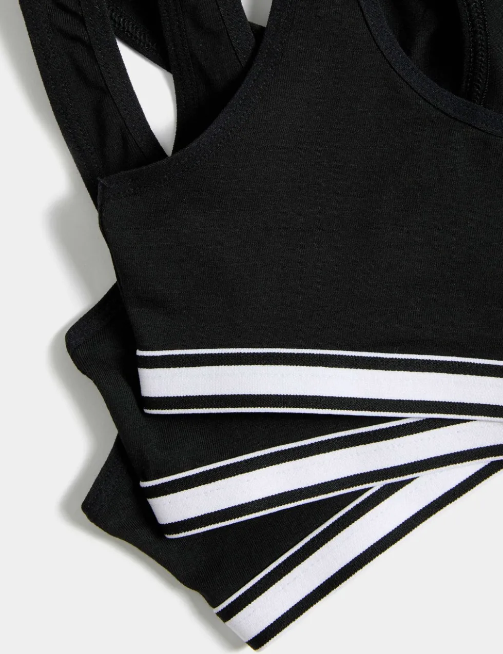 3 Pack Cotton with Stretch Racer Back Crop Tops (6-16 Yrs)